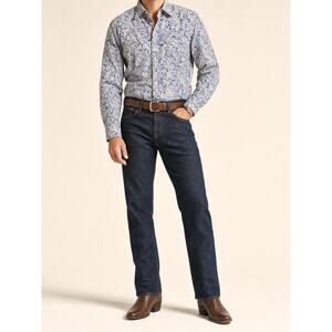 Panhandle Rough Stock Mens ExLarge Blue Paisley Western Cowboy Shirt Rodeo Ready